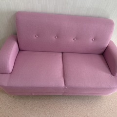 【4/26引取限定】クオリアル　　Rize コンパクトソファ　2人掛け　ピンクの画像
