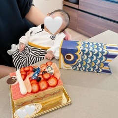 端午の節句 撮影3点セット 袴ロンパース タペストリー 鯉のぼり おうちスタジオの画像