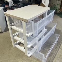 収納ケース　衣装ケース　クローゼットケース　３段　ウッドチェスト　衣類・小物収納の画像