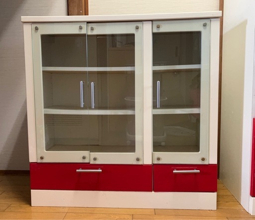 食器棚】ガラス扉 (スカイ) 八代の収納家具《食器棚、キッチン収納》の 