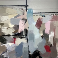 突っ張りハンガーラック（ブラック）解体済みの画像