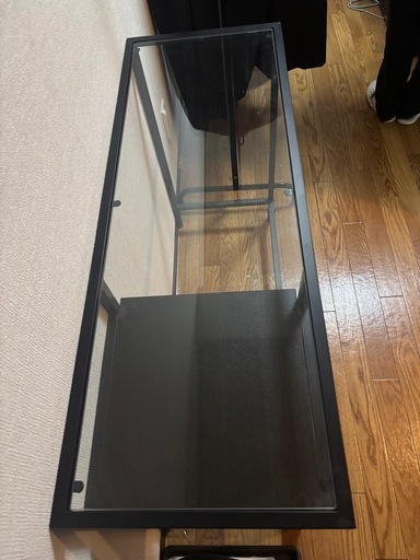 IKEA イケア ラップトップテーブル ガラス ブラックブラウン 黒