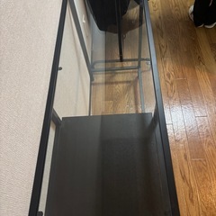 IKEA イケア ラップトップテーブル ガラス ブラックブラウン 黒の画像