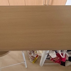 カウンターテーブル 120cm ホワイト 収納付き（テーブルのみ） の画像