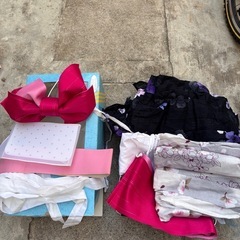 浴衣 帯 浴衣小物 まとめ売り 複数セット ピンク 黒 花柄の画像