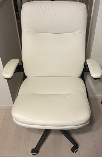 【美品】昇降式オフィスチェア　白　
