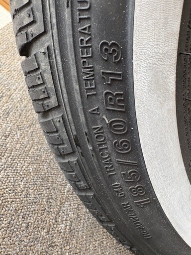 タイヤ＆ホイール4本セット　185/60R13  ワンシーズンのみ使用