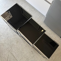ガラステーブル 3連 ブラックの画像