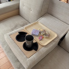 〖 収納付きソファ 〗 即決ならソファカバー&クッション2個付けますの画像