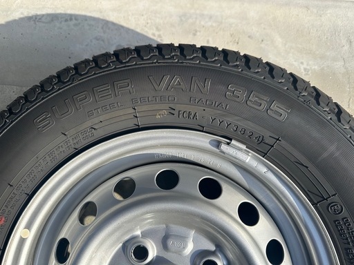 【新車外し】夏タイヤ+純正ホイール4本セット　145/80R12 80/78N LT