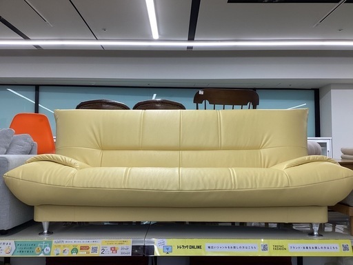 トレファクピエリ守山店】【取りに来られる方限定】3人掛けソファー