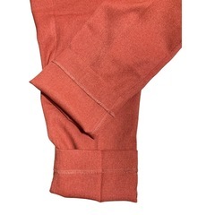 DRESKIP センタープレス入り テーパードパンツ 後ろゴム テラコッタ Ｌの画像