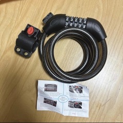 自転車 ワイヤーロック ダイヤル式 5桁 ダイヤルロック ブラケット付 施錠の画像