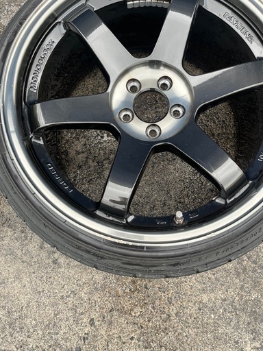 TE37SL  18 100 9.5J タイヤホイール2本セット