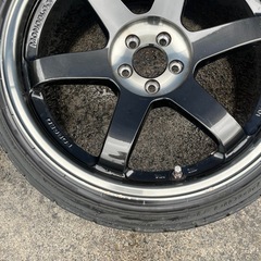 TE37SL  18 100 9.5J タイヤホイール2本セットの画像