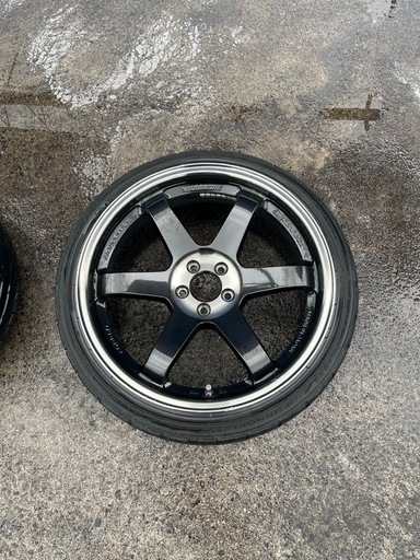 TE37SL  18 100 9.5J タイヤホイール2本セット