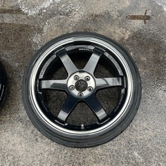 TE37SL  18 100 9.5J タイヤホイール2本セットの画像