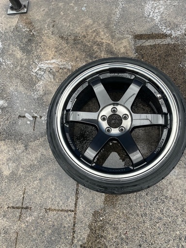 TE37SL  18 100 9.5J タイヤホイール2本セット