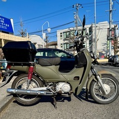 スーパーカブ プロ（改）AA04 50→125ccカスタム仕様 原付2種車 アーミー風外装 LED 自賠責保険１年とジェットヘルメットのおまけ付き！！の画像