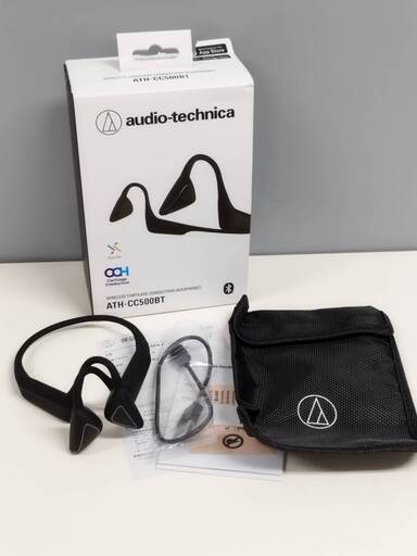 【未使用に近い】audio-technica ATH-CC500BT/ワイヤレス骨伝導イヤホン