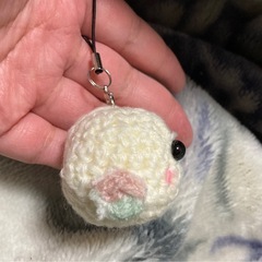 シマエナガのあみぐるみキーホルダー パステルカラーの画像