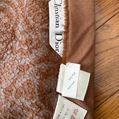 毛布 ウール100% ブラウン クリスチャンディオール シングルサイズ ドライクリーニング済みの画像