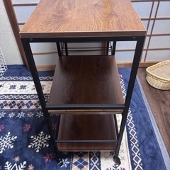 3段バーワインラック サービングカート 車輪付きの画像