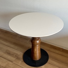 【引取限定】丸テーブル ダイニングテーブル 直径80cm セラミック天板 天然木脚の画像