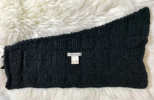 フランス製 ミカエラバーガー/レザーアクセントスヌード美品〜おしゃれ度UP