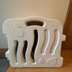 ifam ベビーサークル ベビーフェンス6枚　折りたたみ式 グレー ホワイトの画像