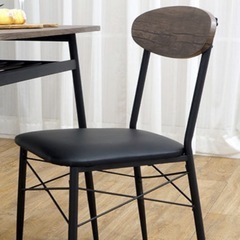 ダイニングテーブル　椅子2脚　ダイニング3点セット　一人暮らし　ブラック　モノトーンの画像