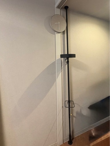 DRAW A LINE ドローアライン Tension Rod C（Vertical） ブラック 取付寸法200～275cm 縦専用 D-C-BK オプションパーツ3点付き