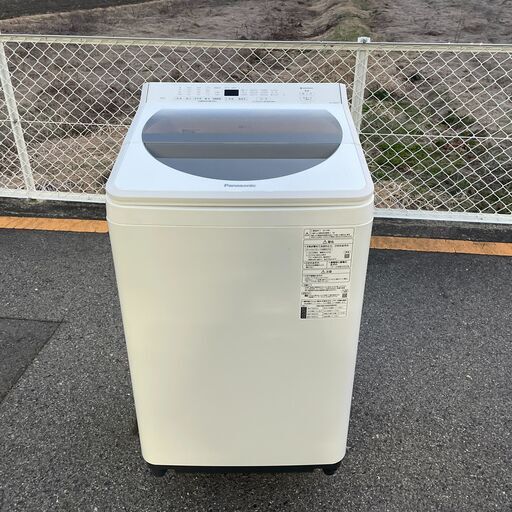 K65 パナソニック 全自動 洗濯機 NA-FA80H7 8キロ 2019年 ホース付 泡洗浄＆パワフル立体水流