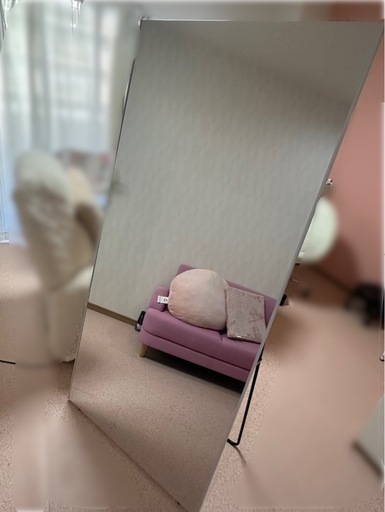 【取引決定しました】美品 Brisafe 割れない鏡 80×170 全身ミラー 自立スタンド 引取限定