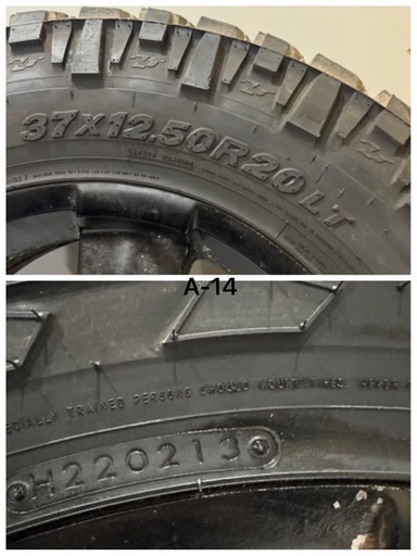 サマータイヤSALE！［美品] NITTO TRAIL GRAPPLER ニットー 37x12.50R 20LT 20インチ 4本 7分山 13年製 中古相場 ¥66,000クレジット決済可