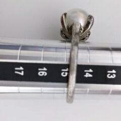 プラチナと銀の指輪の画像