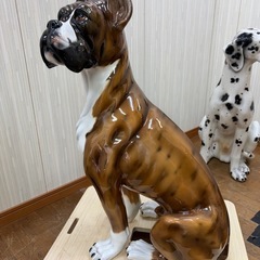 【引取限定】1点限り!! 犬の置物 ボクサー犬 イタリア製 オス 全高78cm 配送応相談の画像