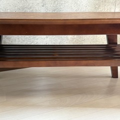 【引取決定
】北欧調　木製ローテーブル（幅90×奥45×高40cm）の画像