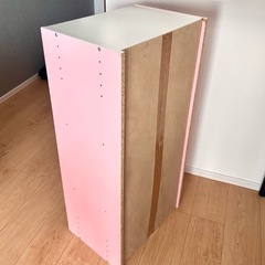 ニトリ カラーボックス ピンク 白　の画像