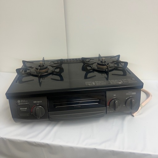 【中古品】Rinnai リンナイ 2口ガスコンロ ガステーブル 2025年製 都市ガス用 RTE565BKL