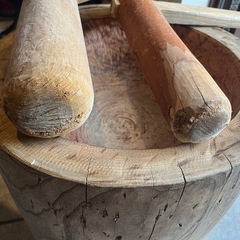 大型木製 臼・杵の画像