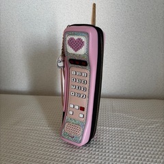 昔の？携帯電話機型ペンケース 面白グッズ　小物いれ　ピンクの画像