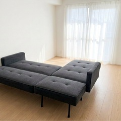 【ソファベッド＋L字カウチ】2WAY / 新品定価7万円超 → 特別価格25,000円｜状態◎｜引越しのため早めに手放しますの画像