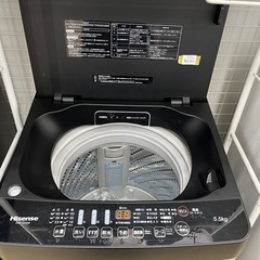 【ドリーム池田店♪ジモティ割対象】 ハイセンス 5.5kg洗濯機 HW-G55EK 2021 46223の画像