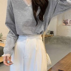 🌸新品未使用　トップス　グレー　Mの画像