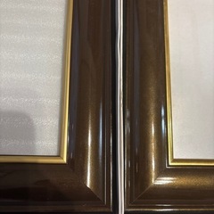 2個セット●額縁　四つ切フレーム ブラウンの画像
