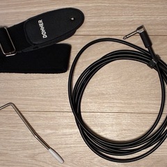 エレキギター　　シールド、トレモロアーム、ストラップ、ケースが付いてますの画像