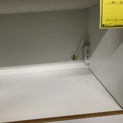 ジャングルジャングル貝塚店　ハーフレンジ台　ホワイト　白　シンプル　コンパクト　オシャレ　一枚扉　引き出し　2段　キッチン収納　家具　中古　貝塚市　二色浜の画像