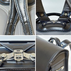 WANPAKUGUMI ランドセル 黒 青ステッチ 小学校 中古ランドセル 学童の画像