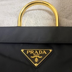 【極美品】PRADA プラダ メタルハンドル ナイロン ハンドバッグ 希少 廃盤の画像